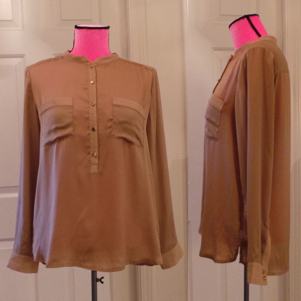 New H&M shimmering tan shirt